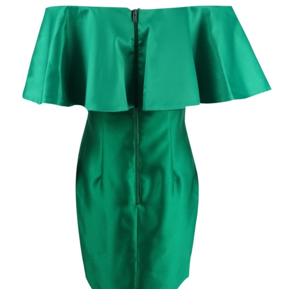 Adriana Papell green off the shoulder ruffle dress - Picture 4 of 7